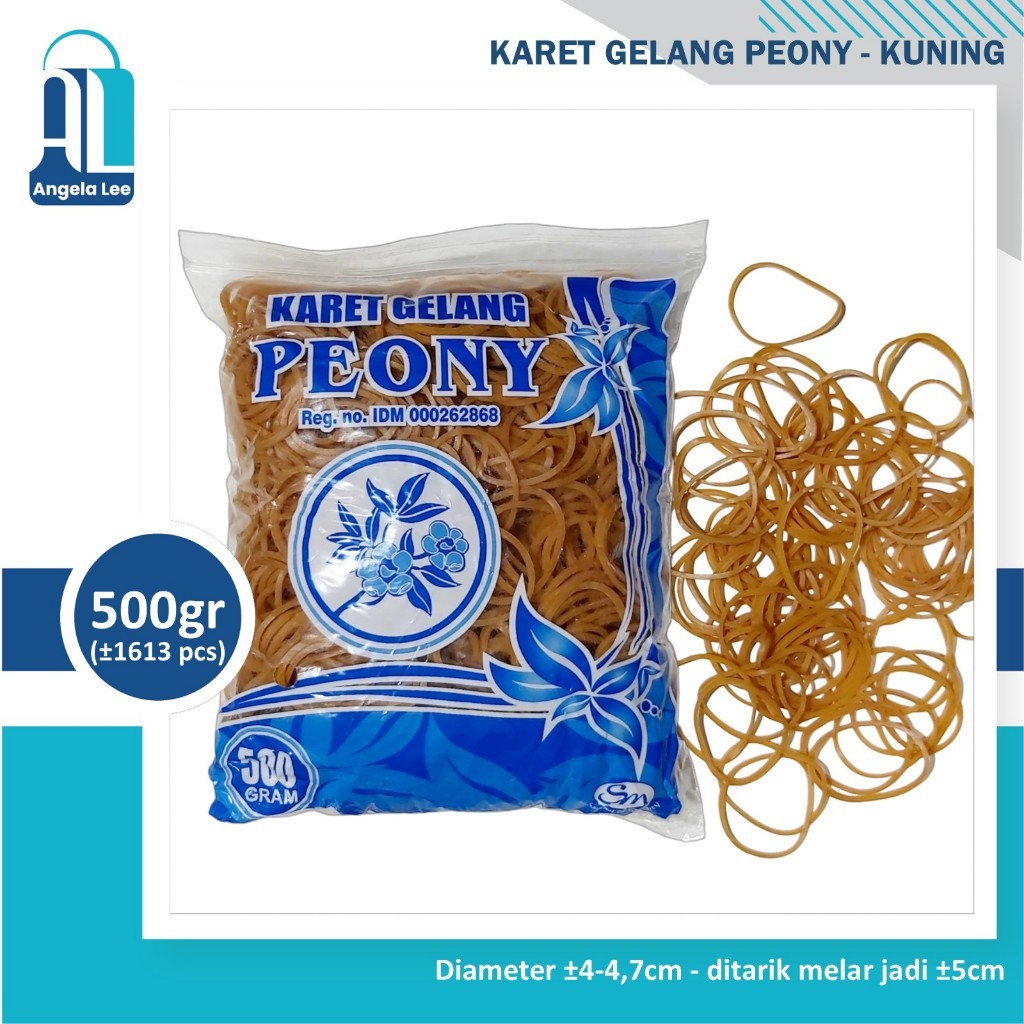 Karet Gelang Kuning Peony @500gram ikat duit uang plastik barang dapur