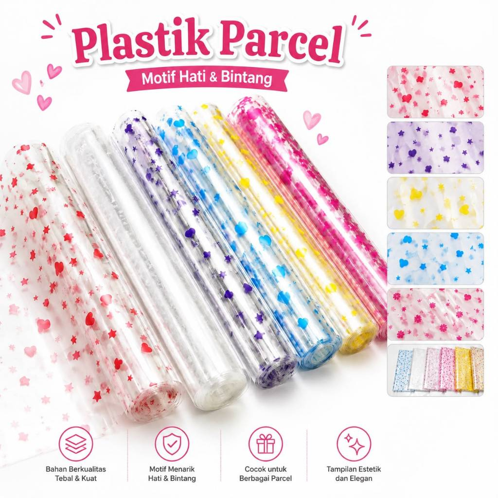2043/PLASTIK PARSEL SARUNG UK 50X70/PLASTIK PARCEL 50X70/PLASTIK KADO
