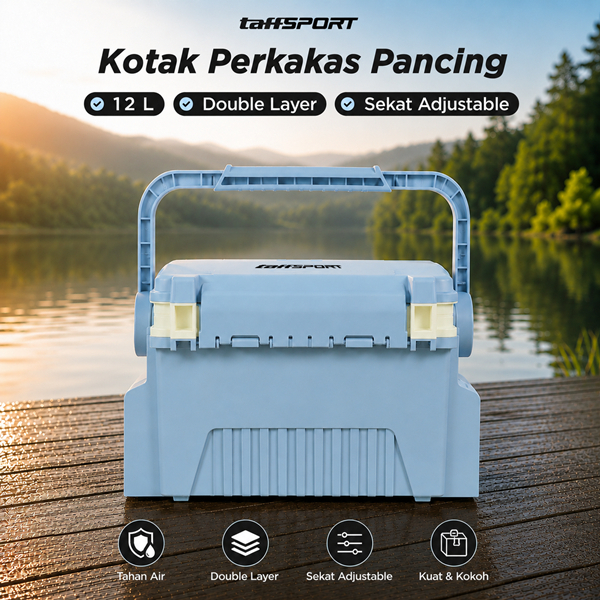 Kotak Perkakas Pancing Fishing Tackle Box Double Layer