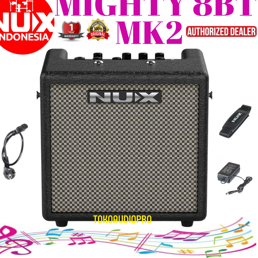 NUX Mighty 8BT MK2 Guitar Modeling Amplifier Gitar Nux Bluetooth Nux Mighty 8 bt mk2