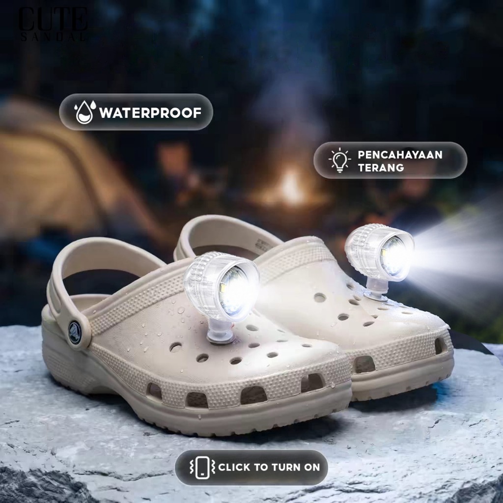 CUTE SANDAL - Aksesoris Pin Jibbitz P2002 Lampu Penerang Sandal LED Waterproof