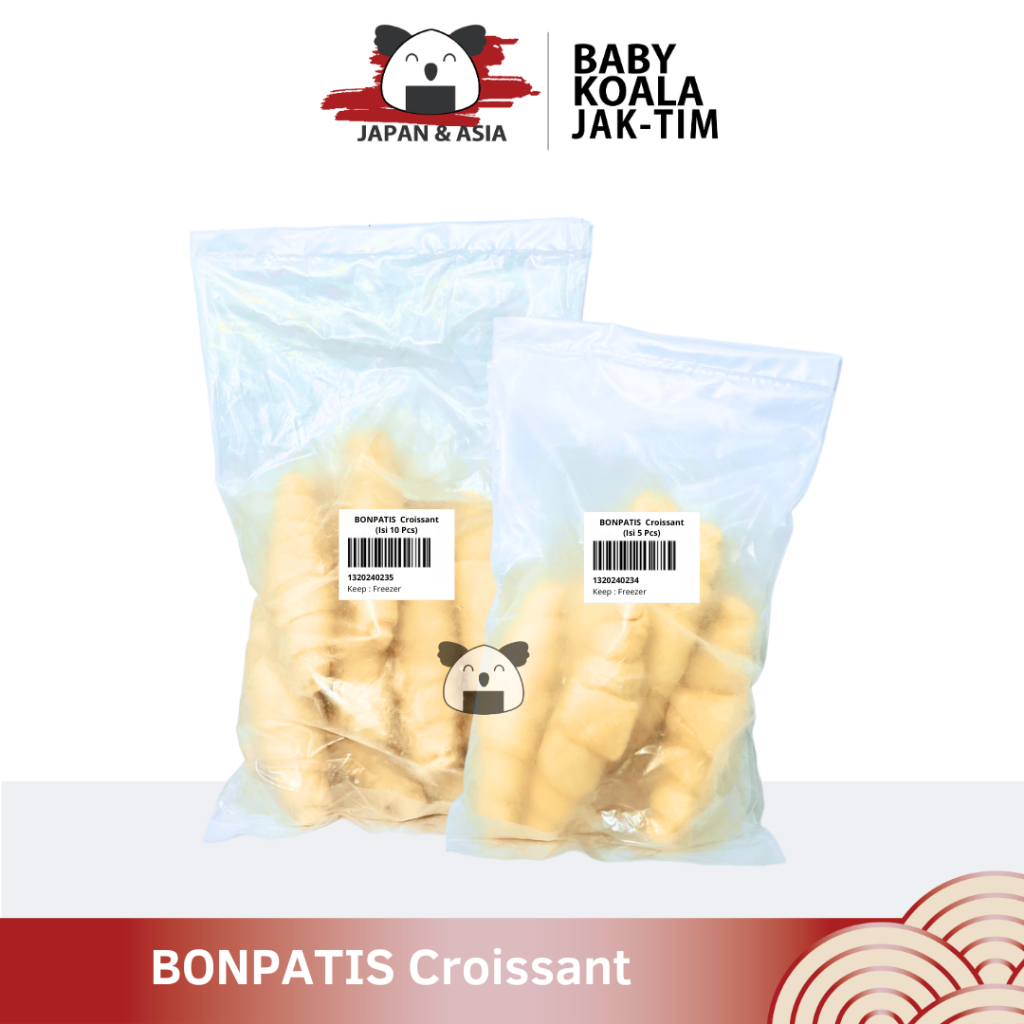 BONPATIS Croissant Butter Frozen 30g Halal | Croffle Pastry Fuff Panggang Seperti Dear Butter...