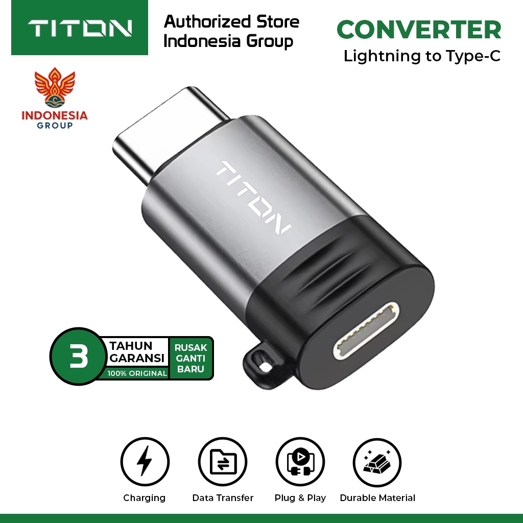 IG JKT TITON Converter iPhone Lightning to Type C USB 2.0 Fast Charging Data Transfer Earpods Music 