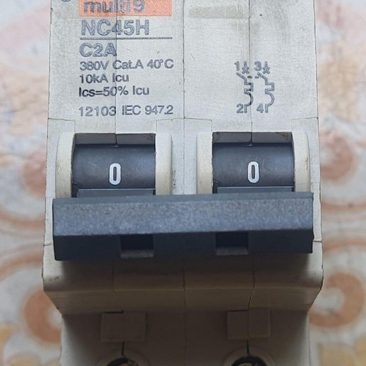 Merlin Gerin / Schneider MCB, NC45H, Kurva C, 2A, 10kA, 2P