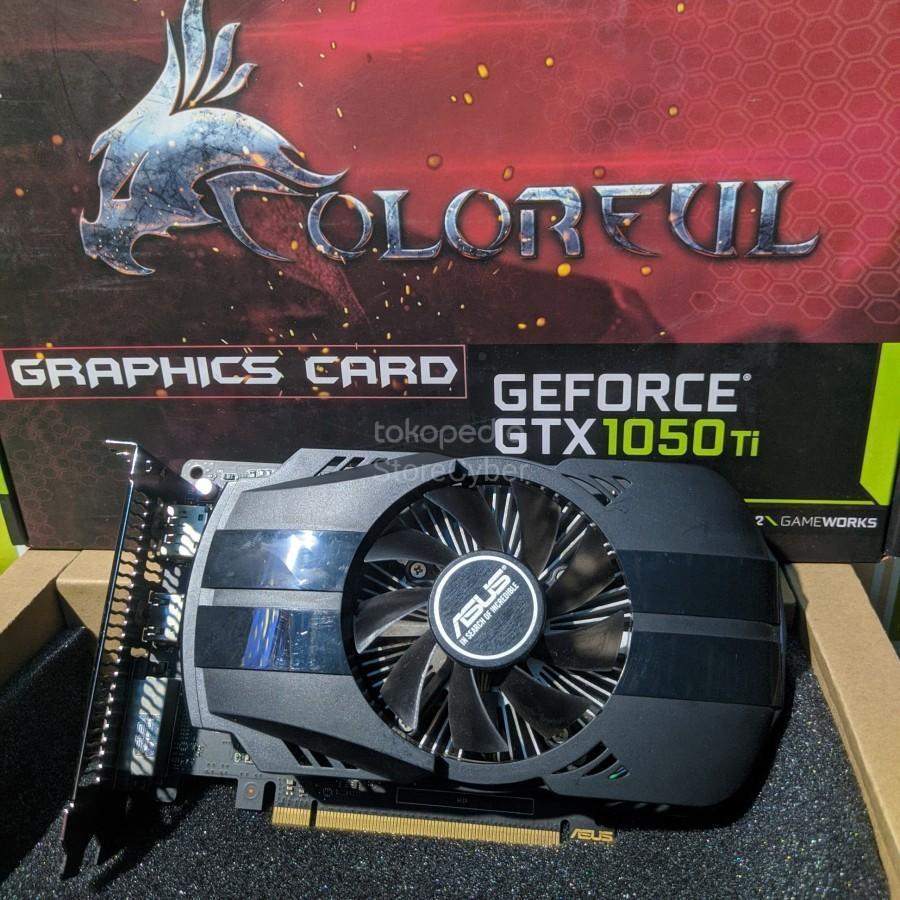 VGA ASUS GTX 1050 Ti 4GB DDR5 MULUS OVERCLOCK GTX1050Ti GTX1050 Ti MURAH SECOND LIKE NEW IRIT DAYA T