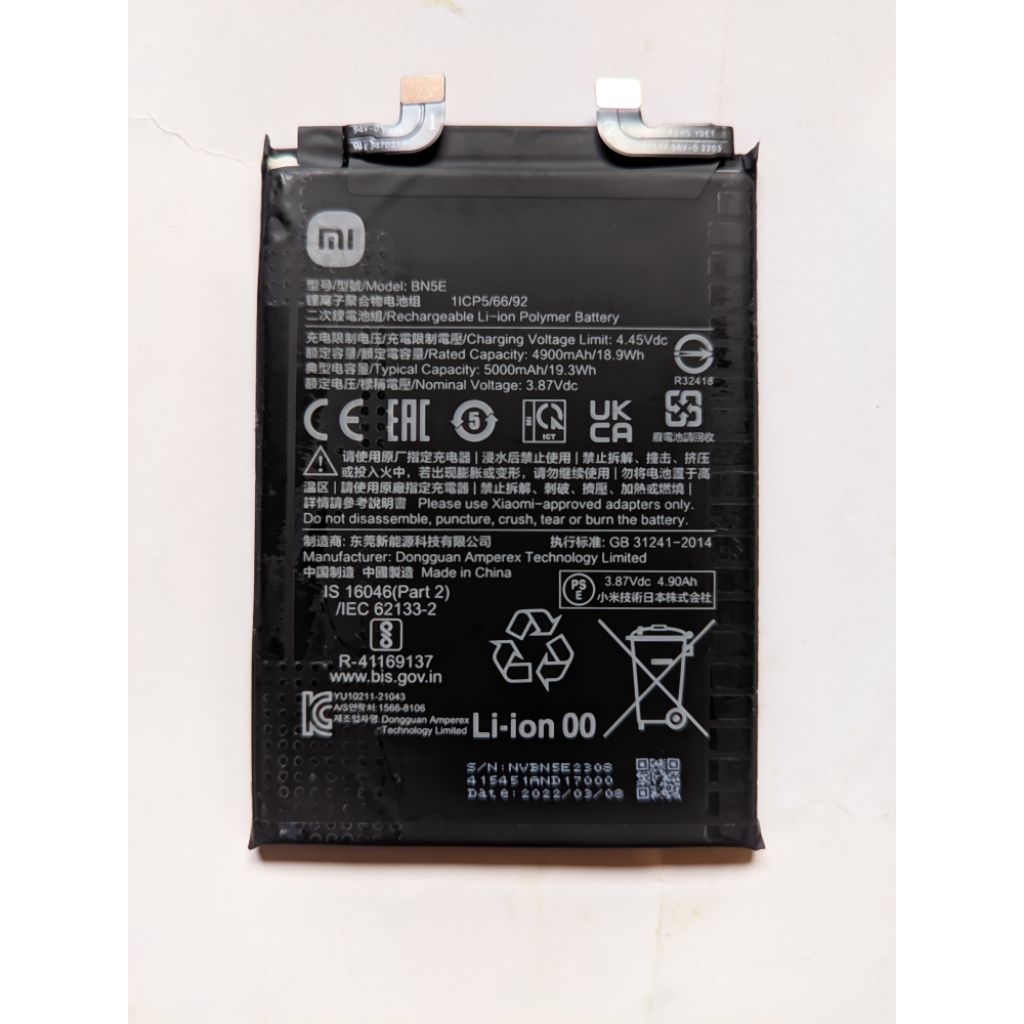 Batre original copotan redmi note 11 PRO 5G BN5E