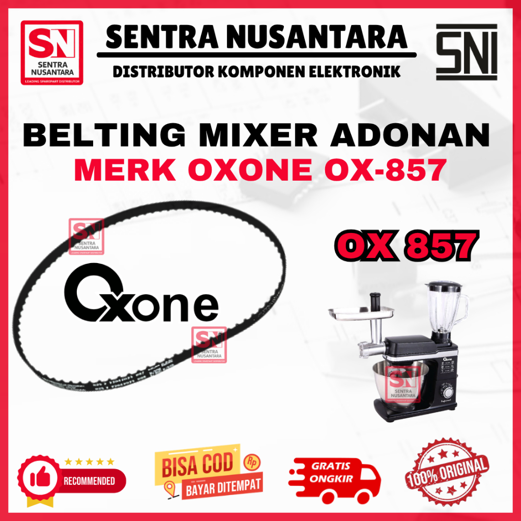 KARET MIXER OXONE OX-857 ORIGINAL | BELTING MIXER OXONE OX857 KUALITAS BAGUS| VANBELT MIXER OXONE OX