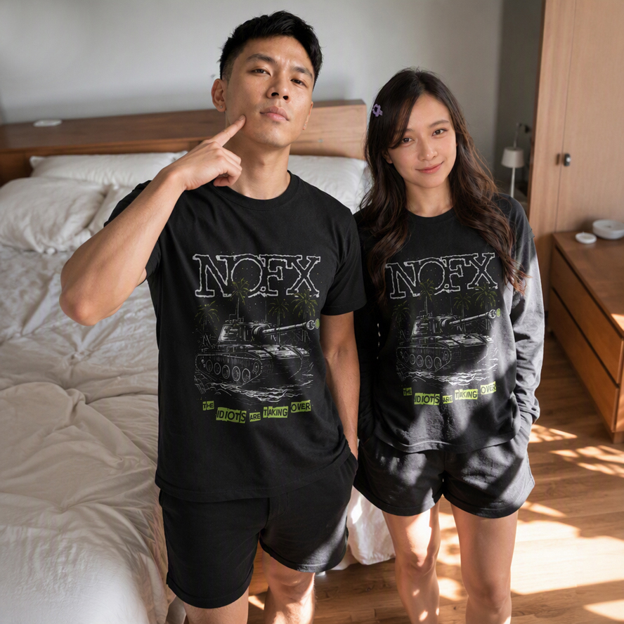 Kaos NOFX - The Idiots Are Taking Over Tshirt Distro 100% Cotton | Kombed 30s | DTF | Kaos Couple | 