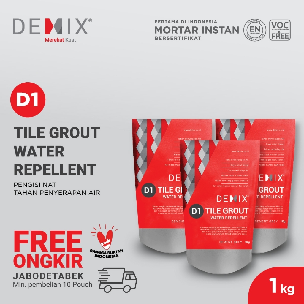 DEMIX D1 - Pengisi Nat Tahan Penyerapan Air  [Kemasan 1 kg]