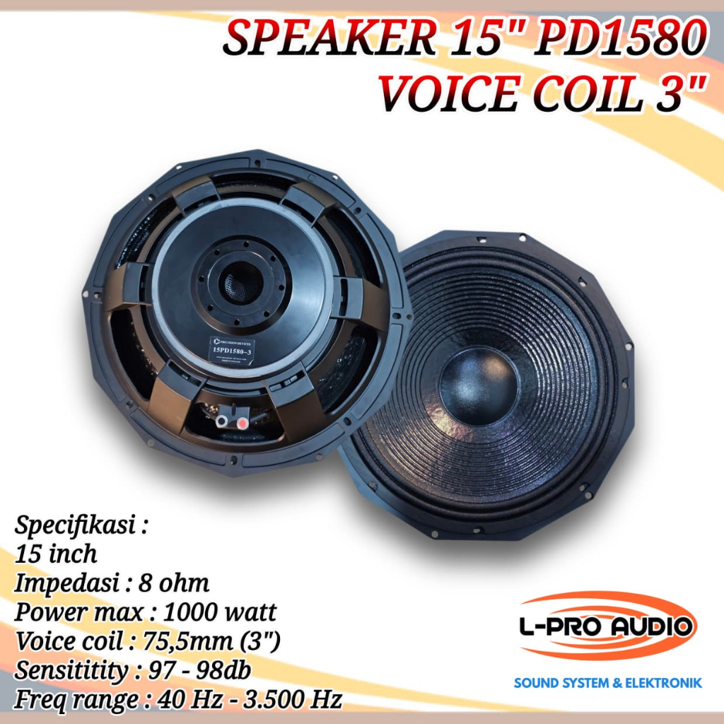 Speaker 15 Inch PD 1580 VC 3inc PD 1580 Coil 3