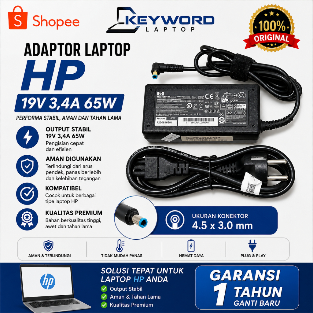 Adaptor Charger HP Envy 17, Envy 17 Touchsmart, Envy X360