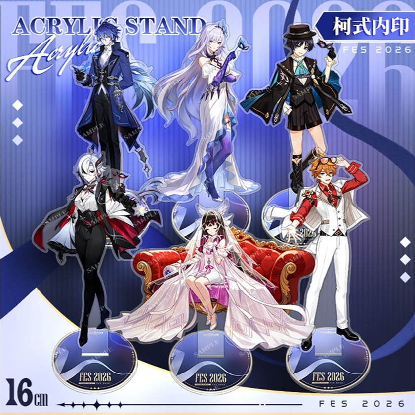 Genshin Impact - FES 2026 miHoYo Tartaglia, Arlecchino, Skirk, Wanderer, Flins, Columbina Standee