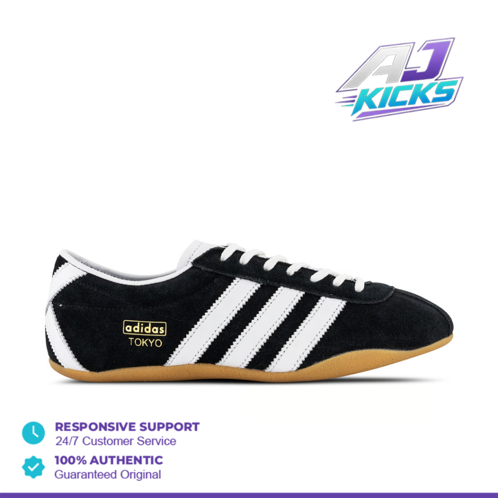 AJ Kicks - Sepatu Tokyo Women Black White Gum Sneakers Authentic