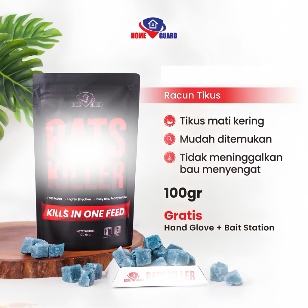 HOME GUARD RACUN TIKUS 100GR | Racun Tikus Mati Kering, Tidak Meninggalkan Bau Homeguard