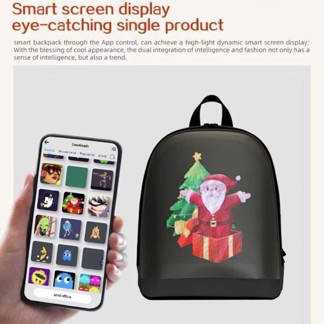 Tas Ransel LED Pixel Bagpack Anak dewasa Premium Waterproof Layar LED