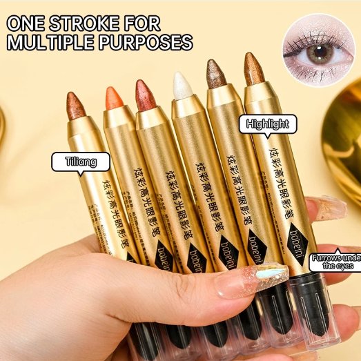 Bobeini Eyeshadow Pen Glitter Eyeshadow Stick Pigmented   Pen Eyeshadow Pencil Bling Bling Stick Col