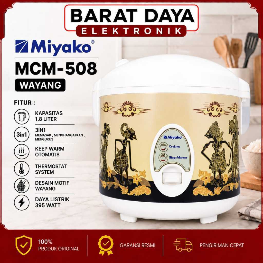 Miyako Magic Com Rice Cooker 1.8 Liter MCM 508 Penanak Nasi WAYANG