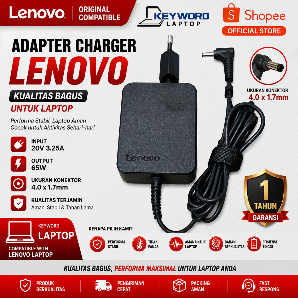 Adaptor Charger Lenovo Yoga 520 520-14IKB 520-15IKB