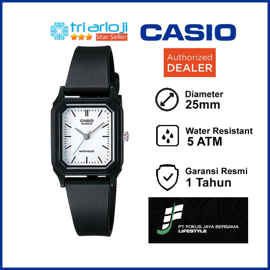 CASIO LQ-142-7EDF Jam Tangan Wanita Analog Hitam LQ-142-7E LQ142