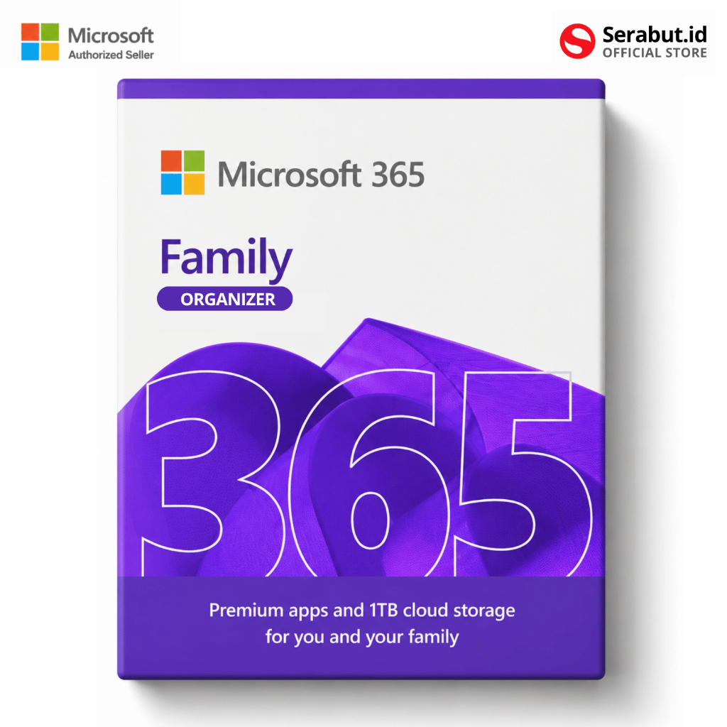Microsoft 365 Family Organizer - Up to 6 Users, 5 Devices - 1TB OneDrive - 1 Year