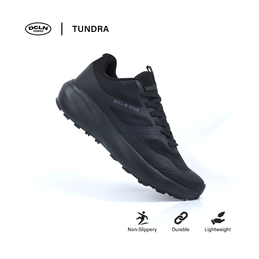 Declan Sepatu Sneaker Outdoor Trail Running Casual Pria TUNDRA Kasual Karet Shoes Sport Hitam