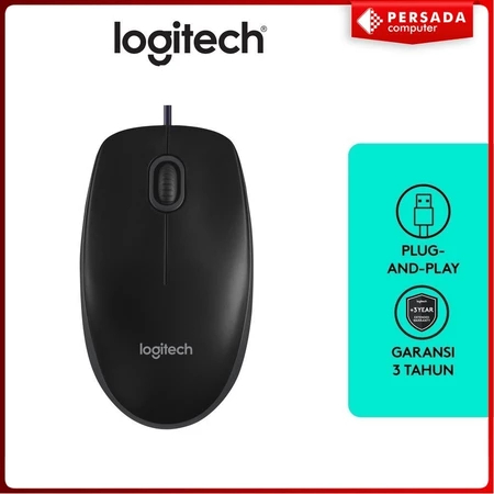 MOUSE USB LOGITECH B100 MOUSE LOGITECH ORIGINAL RESMI 100%