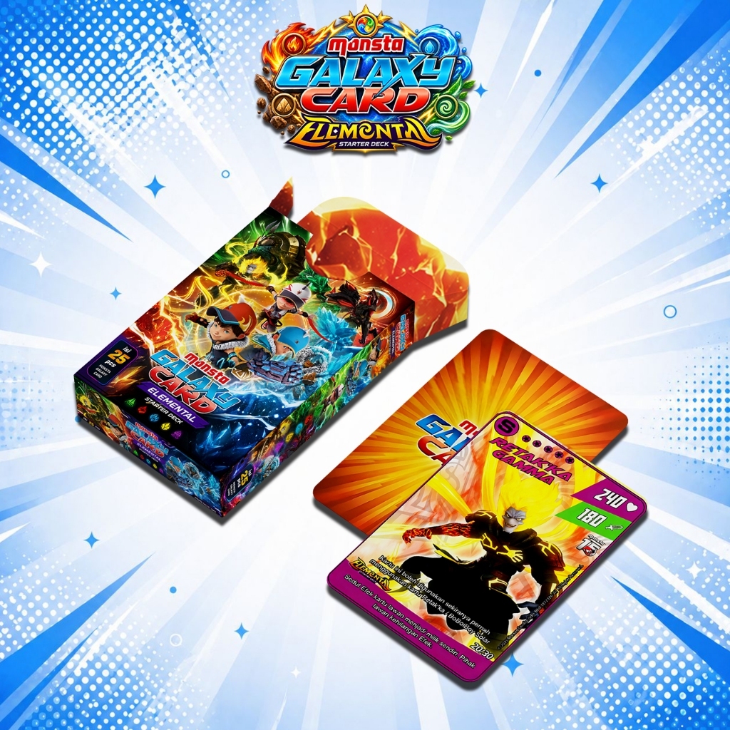 MONSTA BOBOIBOY GALAXY CARD ELEMENTAL STARTER DECK UNOFFICIAL 310 GSM