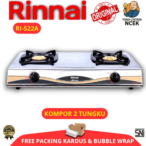 RINNAI KOMPOR GAS RI-522 A / RI 522 A / RI522A [2 Tungku]