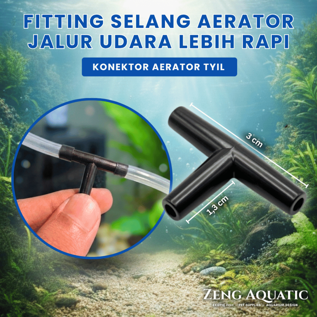 Konektor Selang Aerator I 4.76 Mm - Sambungan Aquarium Kolam - Fitting Selang Ke Pipa Udara Fittingi