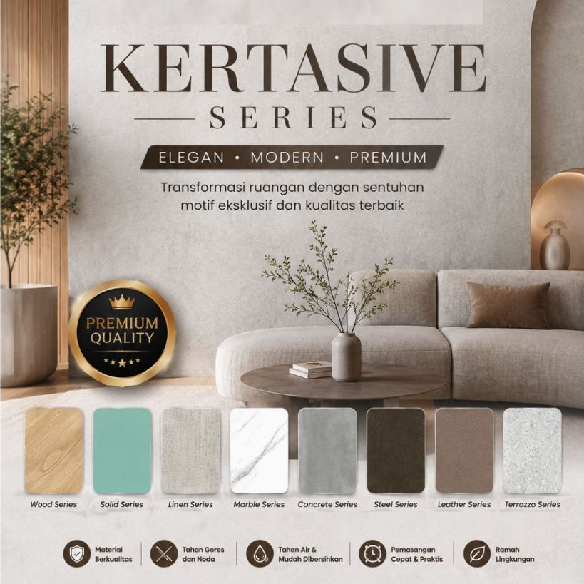 Kertasive Series – Wall Panel Interior Premium Motif Wood Marble Concrete Terrazzo