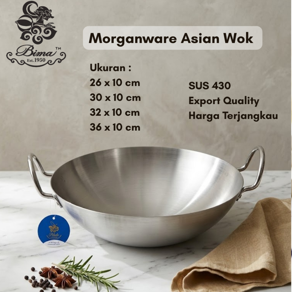 Morganware Asian Wok 26 cm, 30 cm, 32 cm, dan 36 cm || Wajan BIMA