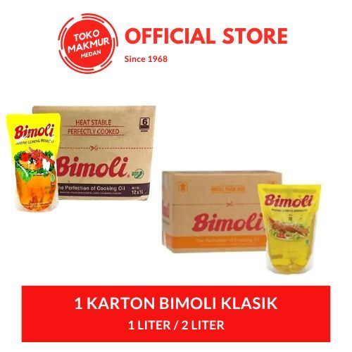1 KARTON MINYAK GORENG BIMOLI KLASIK 1 LITER / 2 LITER