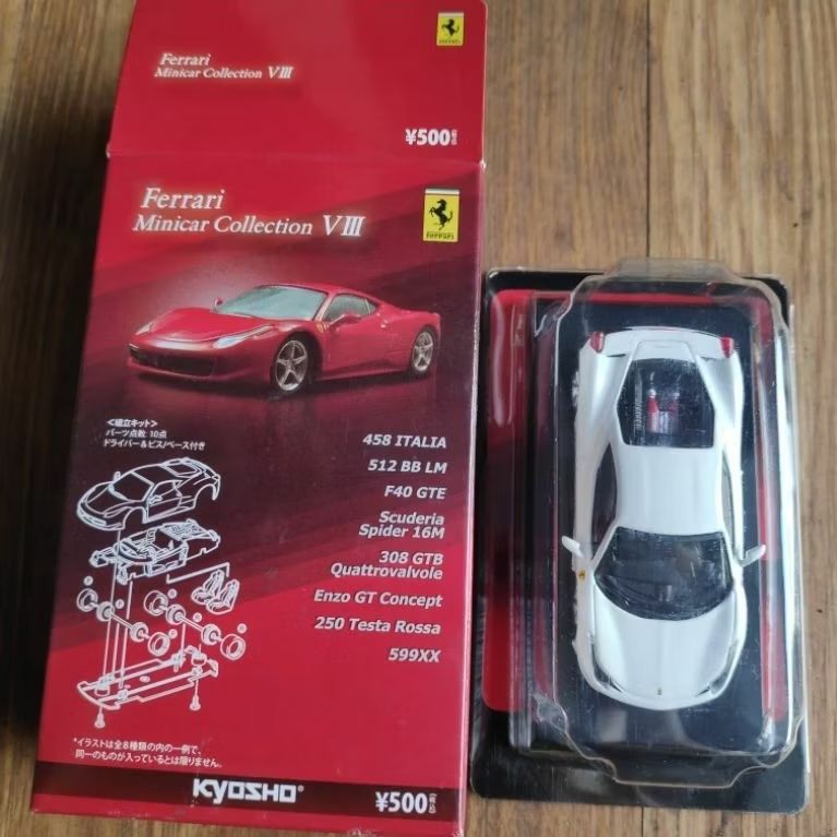kyosho Ferrari 458 Italia white putih skala 64 collection 8 viii