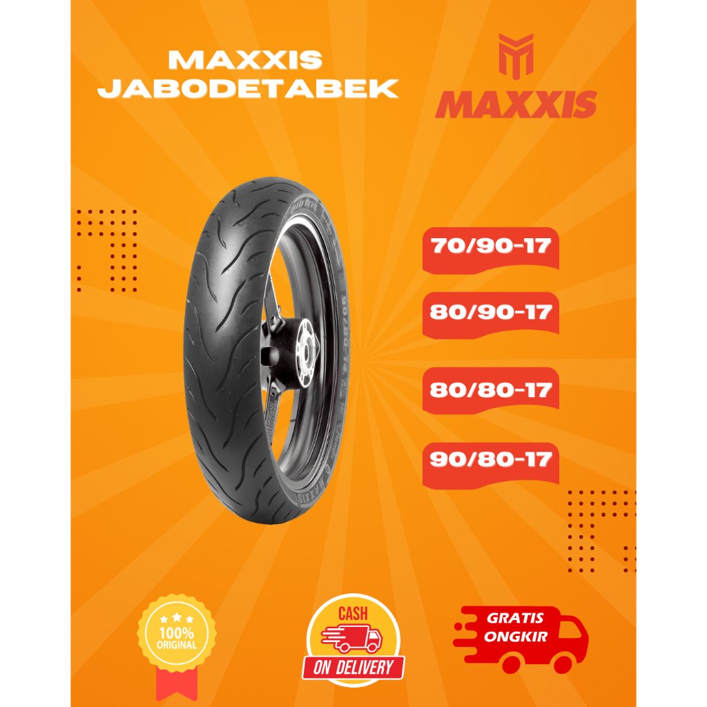(GRATIS CAIRAN) MAXXIS GREEN DEVIL RING 17 / BAN MAXXIS ( 70/90 - 80/90 - 80/80 - 90/80) BAN TUBELES