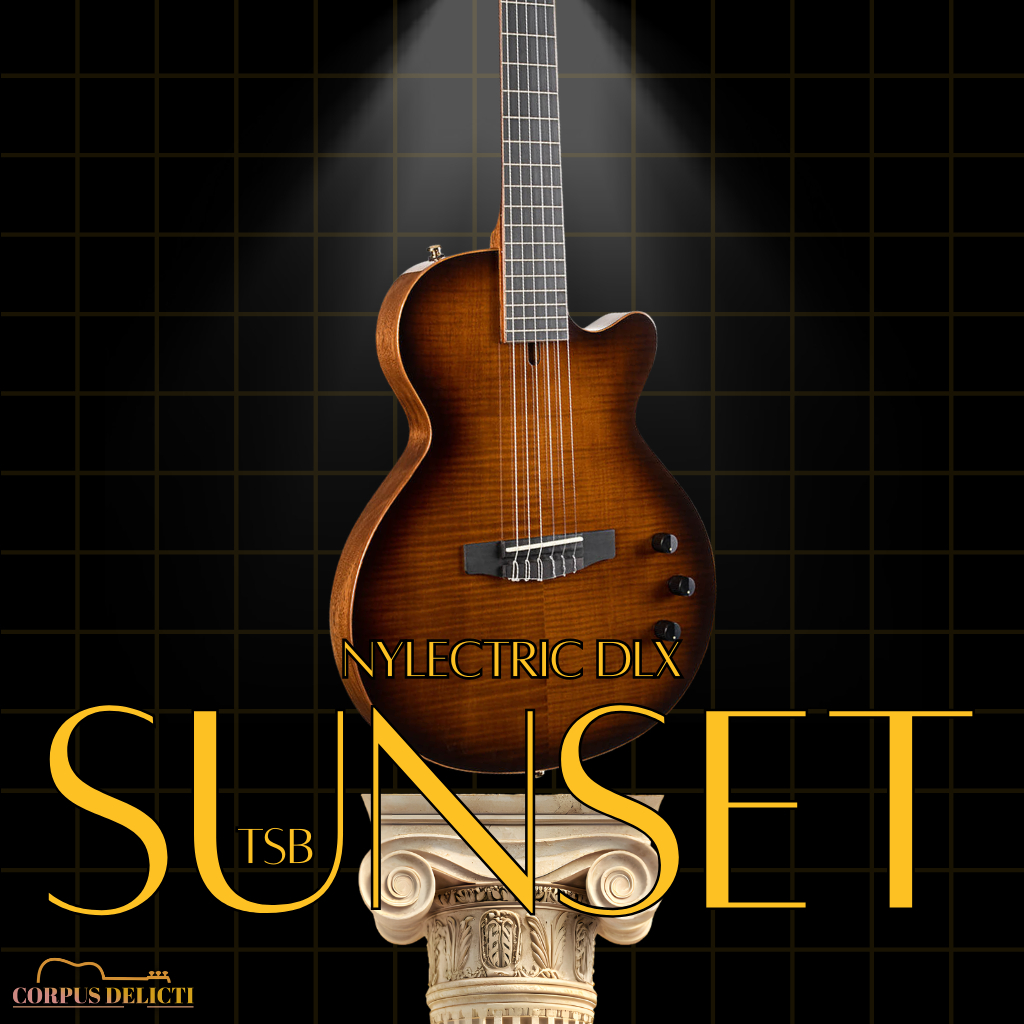 Cort Sunset Nylectric DLX TSB Electric Nylon Guitar Original dengan Cutaway dan Gig Bag untuk Perfor