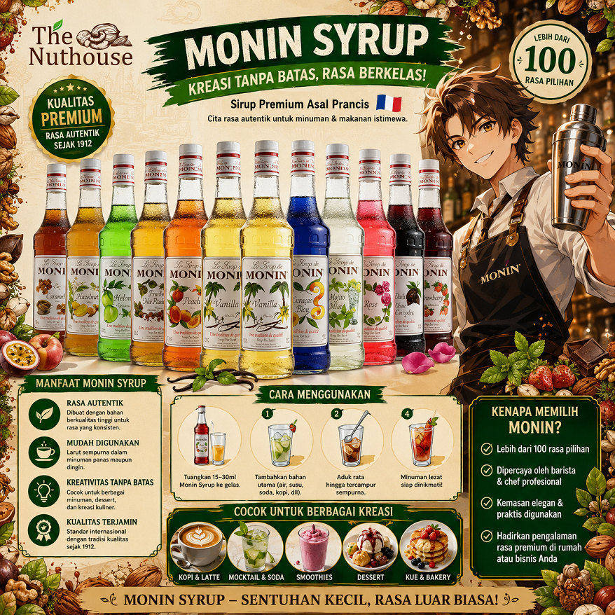 MONIN Syrup / Sirup Monin All Varian Botol 700ml