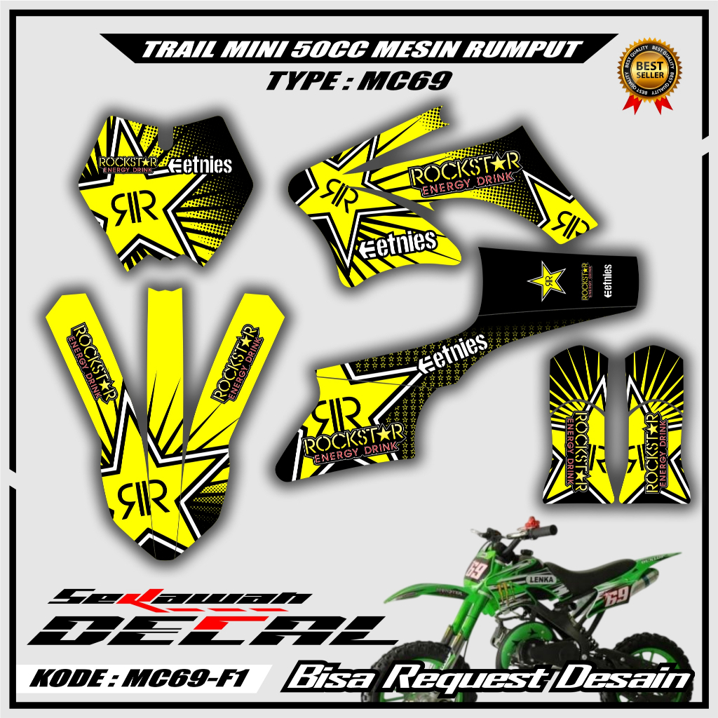 Decal Stiker Mini Trail LENKA MC69 KXD 50cc UTX 50cc MT2X81 MT2TS 50cc 2 Tak Bisa Request Desain