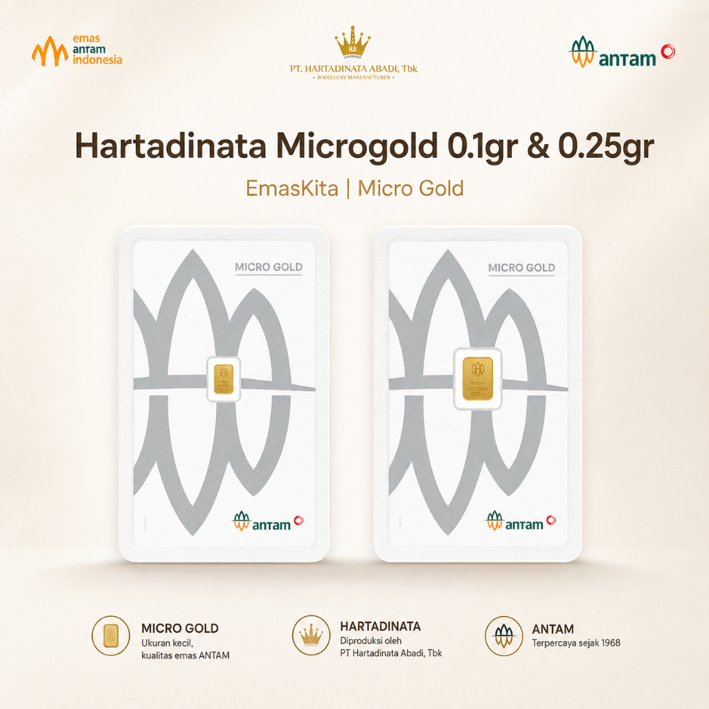 Emas Hartadinata x Antam 0.1gr 0.25gr Original | Logam Mulia Emas Mini 24K