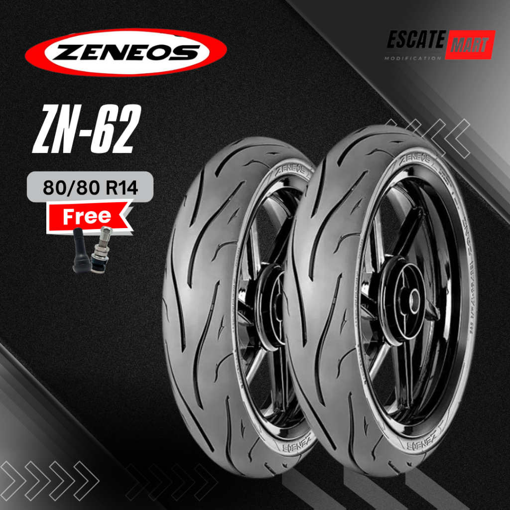 Zeneos ZN62/ZN62RS 80/80-14 Tubeless - Ban Motor Matic Zeneos 80/80 Ring 14 ZN-62 Vario Beat Mio