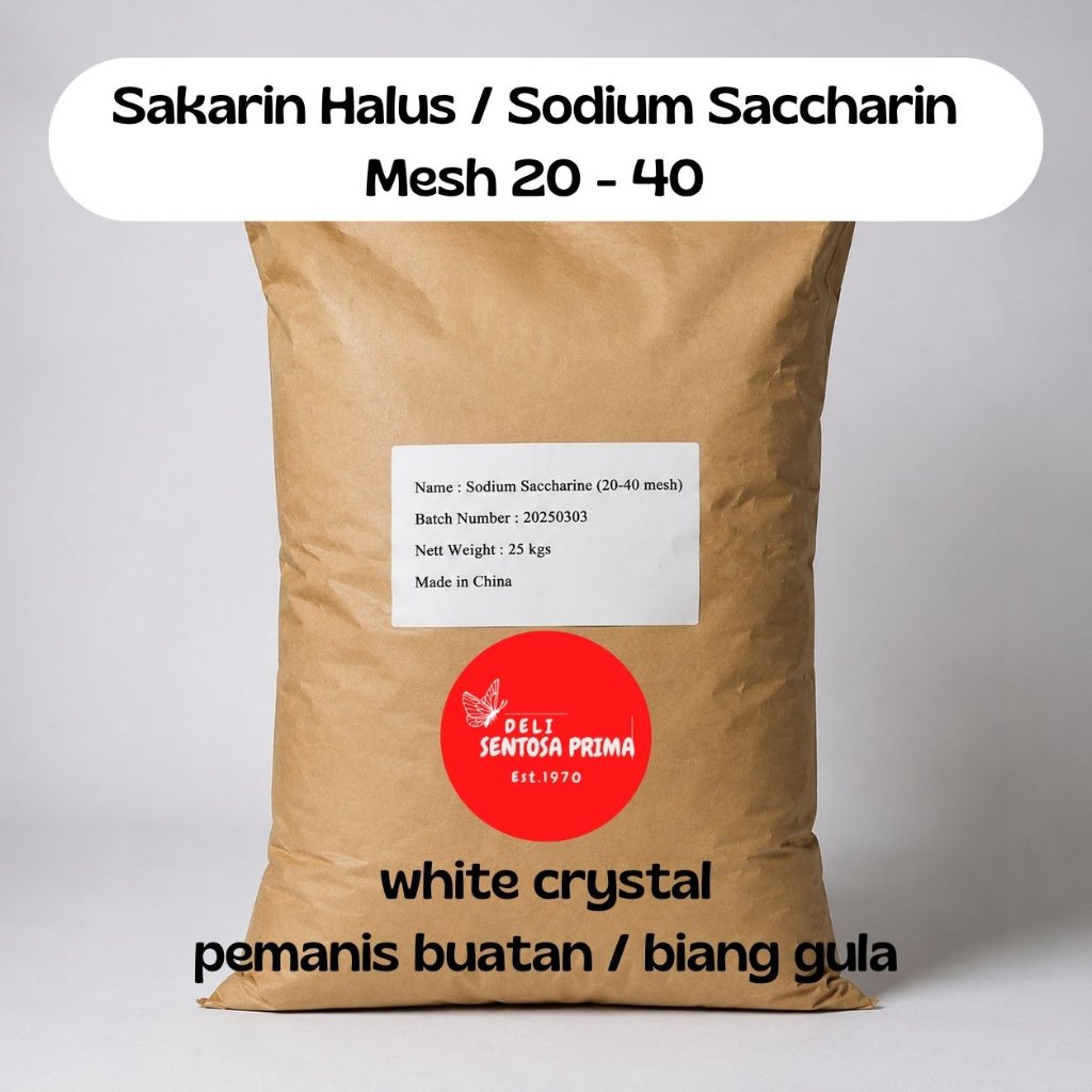 Sakarin Halus / Sodium Saccharine Mesh 20-40 Pemanis Buatan Biang Gula Zak 25 Kg