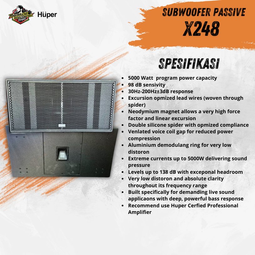 X248 SPEAKER SUBWOOFER PASIF HUPER