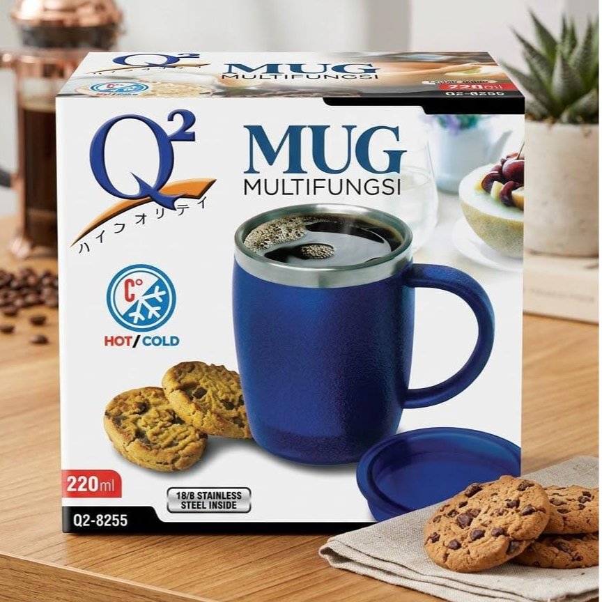Q2 - Vacuum Mug 8255 / Mug Vacuum Stainless Steel Hot & Cool / Mug Ergonomis & Minimalis
