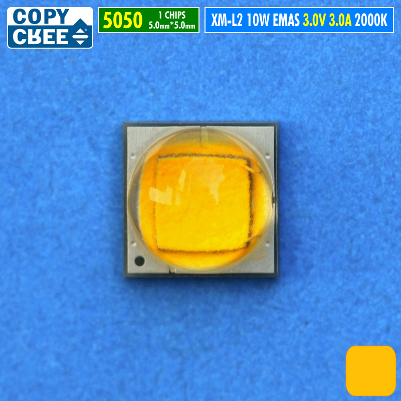 Chip Led XML2 Kuning Emas 10W Copy Cree XML2 XM-L2 2000K 2200K SMD 5050 Part Mata Led Lampu Senter D