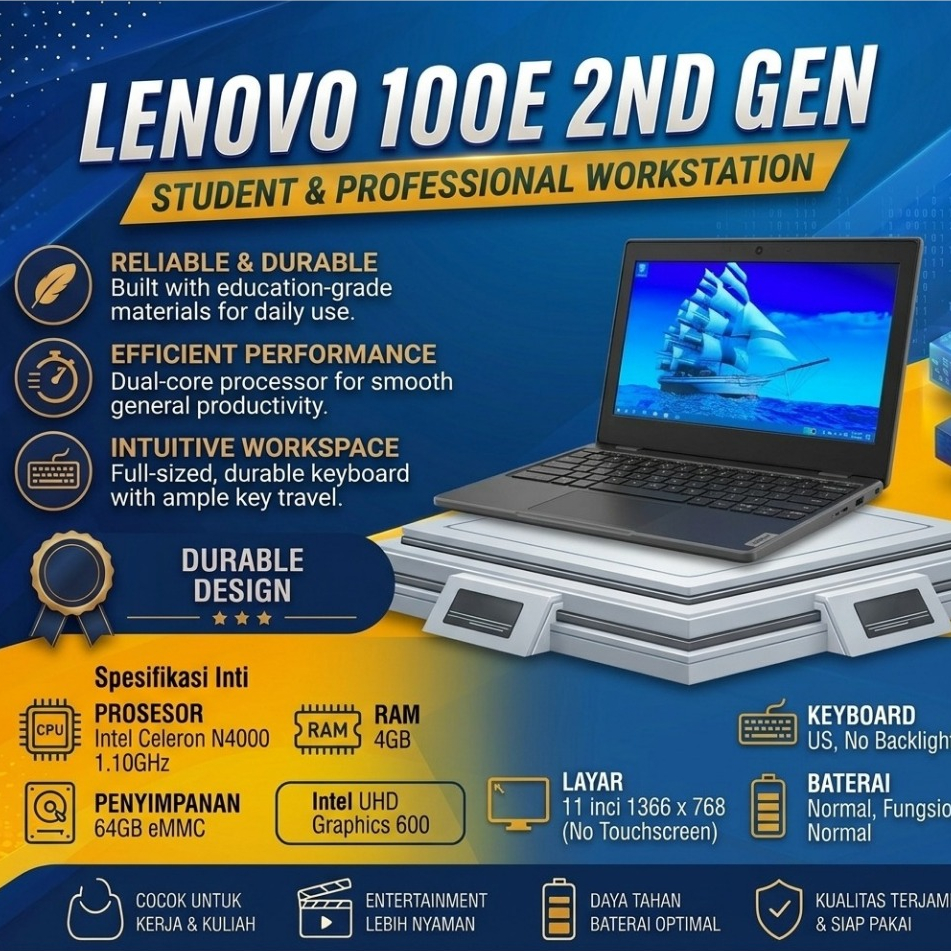 Lenovo 100e 2nd Gen Celeron N4000