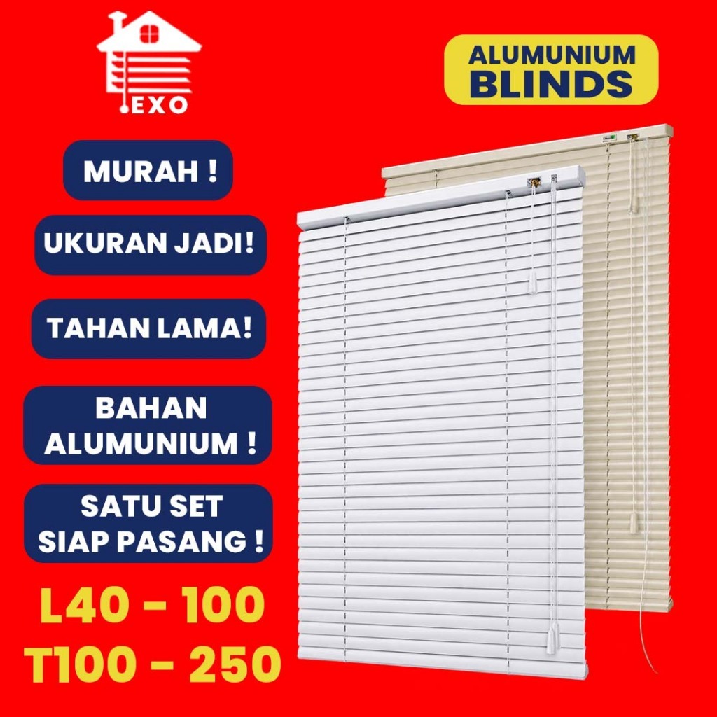 Exo Blind - Venetian Blind Aluminium - Tirai Horizontal Semi Custom Ukuran Kecil