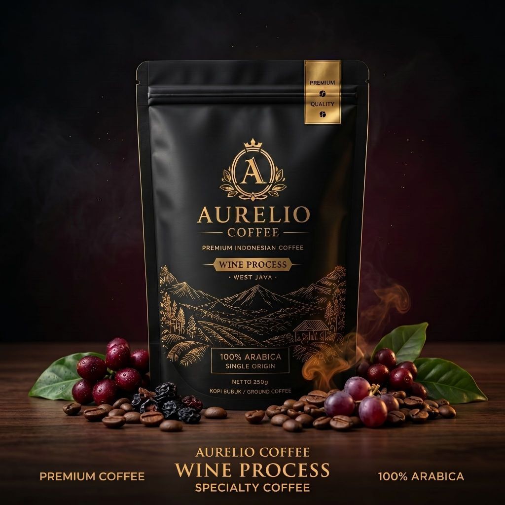 AURELIO COFFEE – WINE SIGNATURE 100% Arabica Indonesia - Wine Process - Fine Ground 200gr