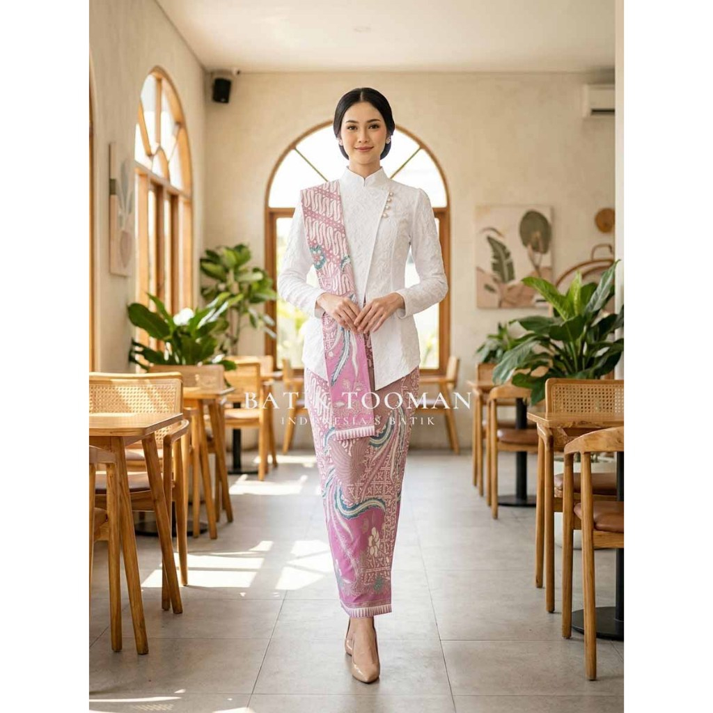 DOROWATI Lavender Lilac Rok Batik Span Instan Resleting Warna Pastel Ungu Purple Bahan Katun Halus B