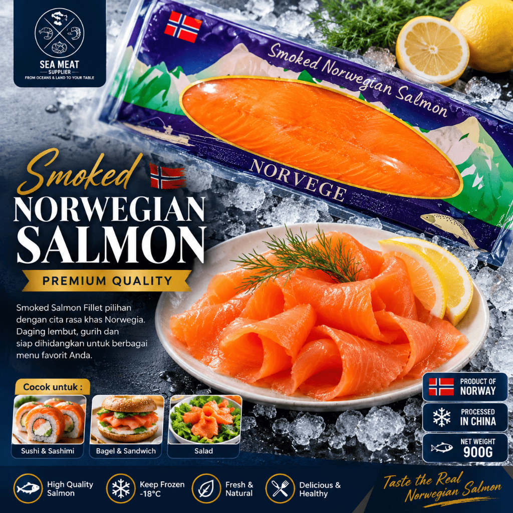 Salmon Smoked Norwegian  Frozed Smoked Salmon Fillet Premium Quality