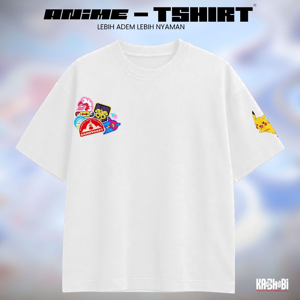 KAOSHOBI Kaos Anime Pokemon Pika Pikachu Graphic Tee Unisex Pria Wanita Aesthetic KHA 4