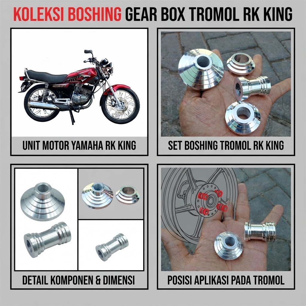 boshing tromol set yamaha rx king /boshing tromol viramid yamaha rx king model almunium cnc